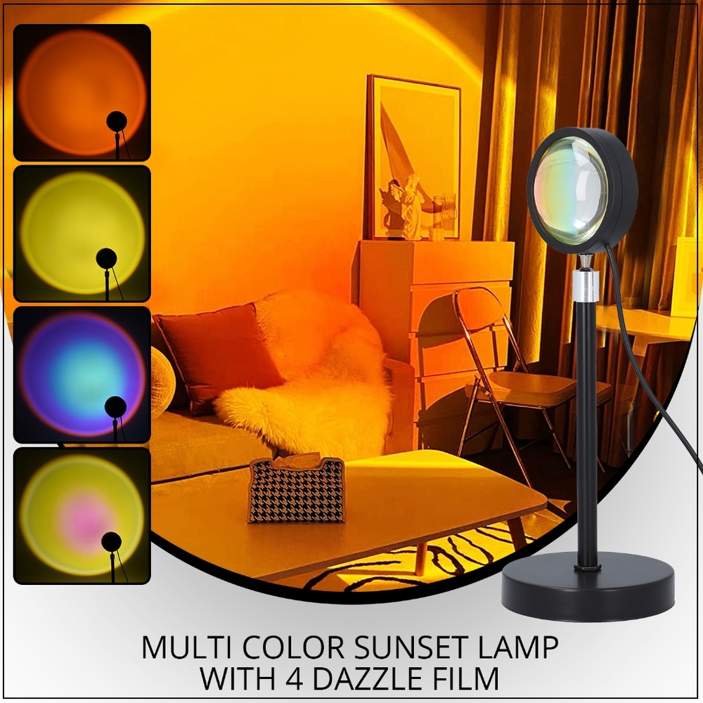 🔥SALE🔥NWTIB MULTI COLOR SUNSET LAMP WITH 4 COLOR DAZZLING FILMS
